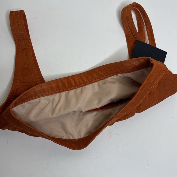 Dixperfect | Orange Fitted Barely There Bikini Top | Tank Style Undershirt Beach - Picture 5 of 7